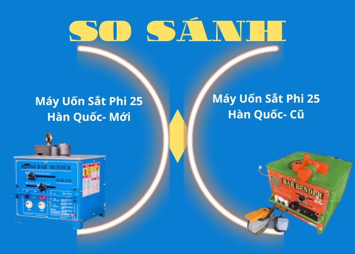 So sánh: Máy uốn sắt phi 25 Hàn Quốc MUS cũ và mới–Nên lựa chọn loại nào?